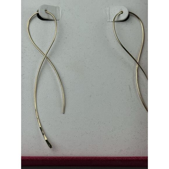 House of Harlow 1960 Gold Tone Threader Pierced Earrings in Box - Picture 4 of 8